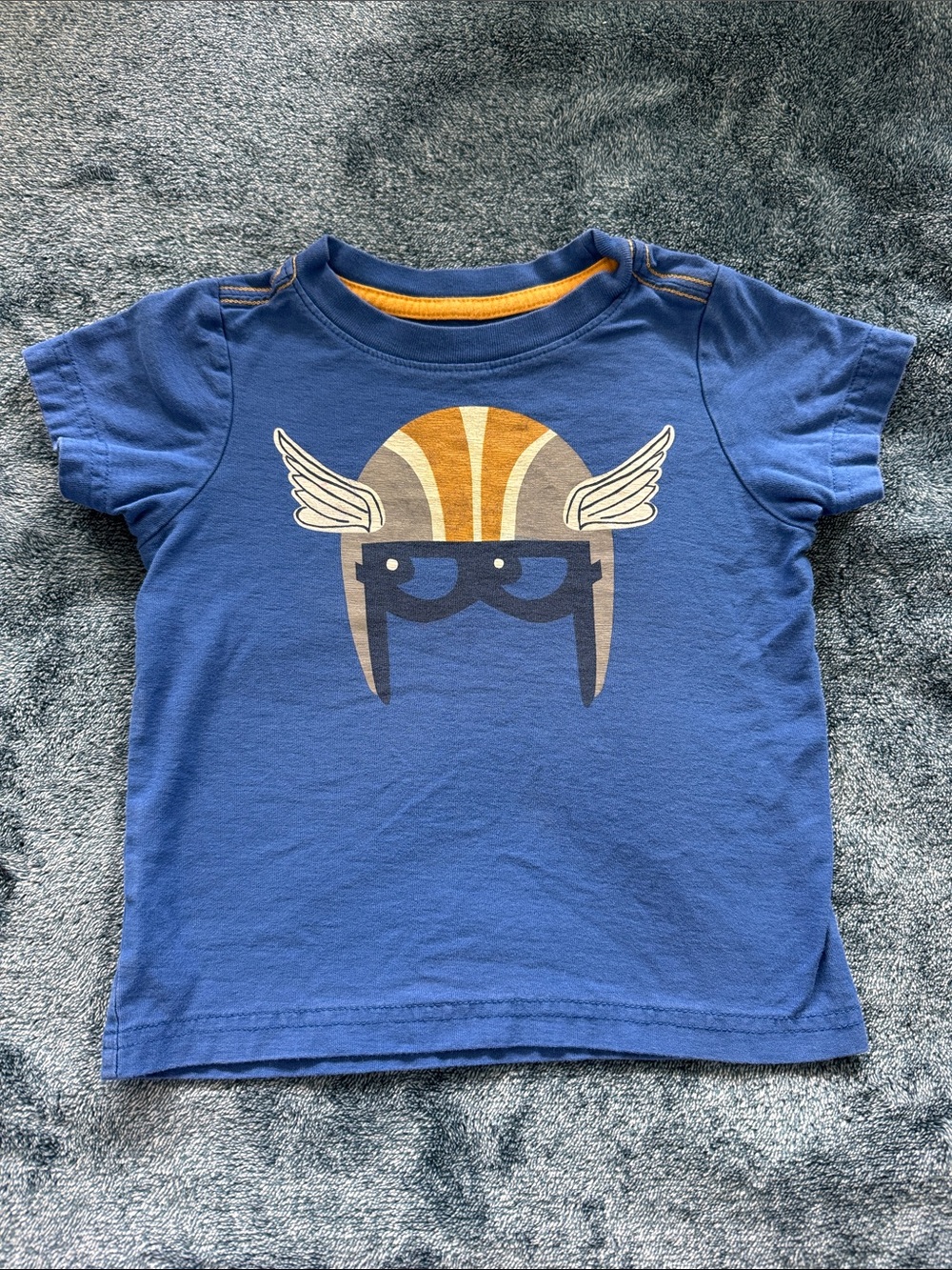 Tea Collection Royal Blue Short Sleeve Tee with Winged Helmet Graphic